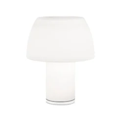 Nemo LED-Akku-Tischleuchte Lorosae, weiß, Glas, IP54, USB
