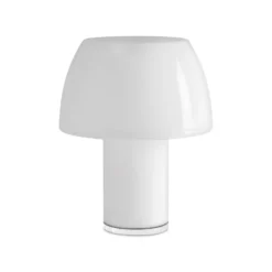 Nemo LED-Akku-Tischleuchte Lorosae, weiß, Glas, IP54, USB