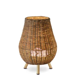 Newgarden Saona LED-Tischleuchte aus Rattan
