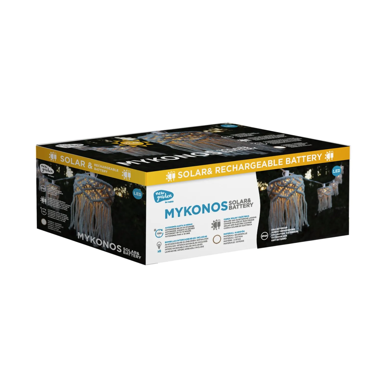 Newgarden Solar-Lichterkette Mykonos, weiß, IP44