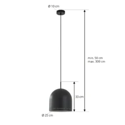 NOLA Hängeleuchte Oura, Ø 25 cm, schwarz, Eisen, E27