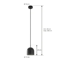 NOLA Hängeleuchte Oura, Ø 15 cm, schwarz, Eisen, E27