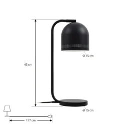 NOLA Tischleuchte Oura, schwarz, Höhe 45 cm, Eisen, E14