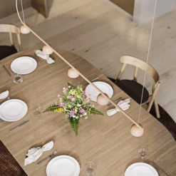 Northern Blush LED-Hängeleuchte, 5-flg., beige