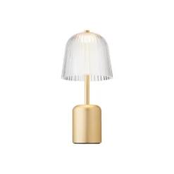 Nuura LED-Akku-Tischlampe Asteea, messingfarben, Höhe 27 cm