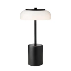 Nuura LED-Akku-Tischlampe Blossi, Höhe 26 cm, schwarz/opal