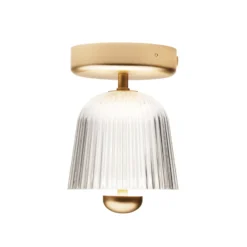 Nuura LED-Deckenlampe Asteea, Ø 12 cm, messingfarben/klar