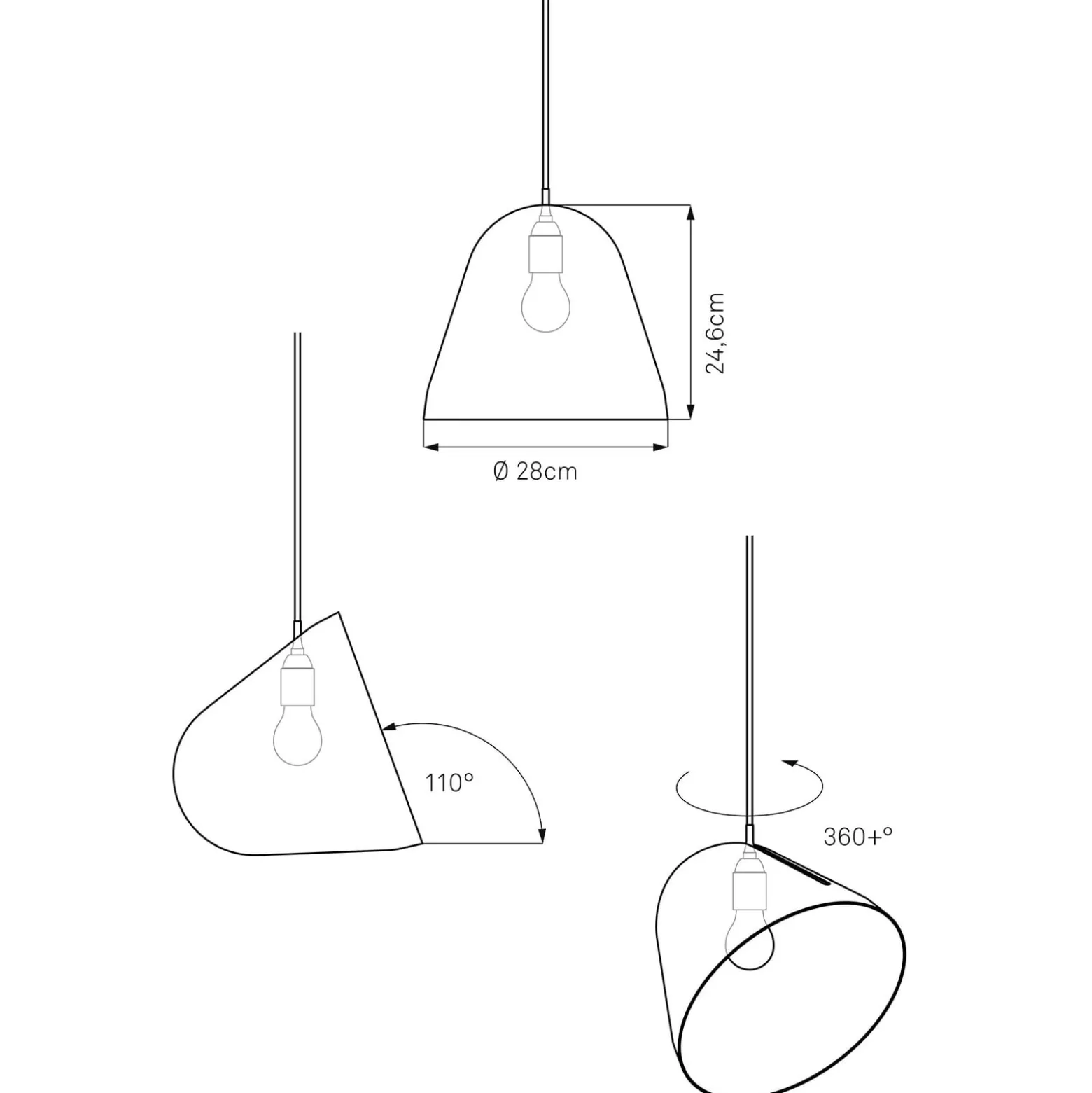 Nyta Tilt Pendelleuchte, Kabel 3m schwarz, schwarz