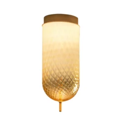 OLEV LED-Deckenlampe Curuba, amber, Glas, Höhe 40 cm 2.700 K