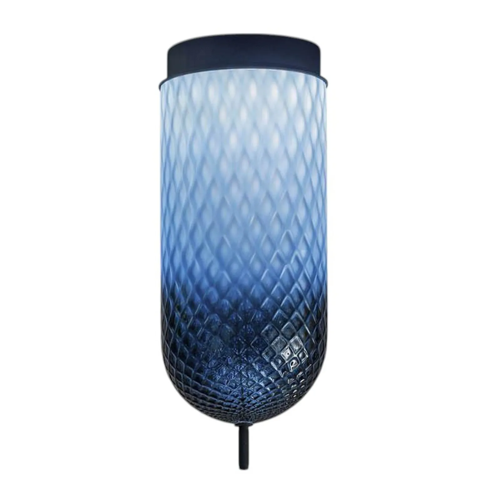 OLEV LED-Deckenlampe Curuba, blau, Glas, Höhe 40 cm, 2.700 K