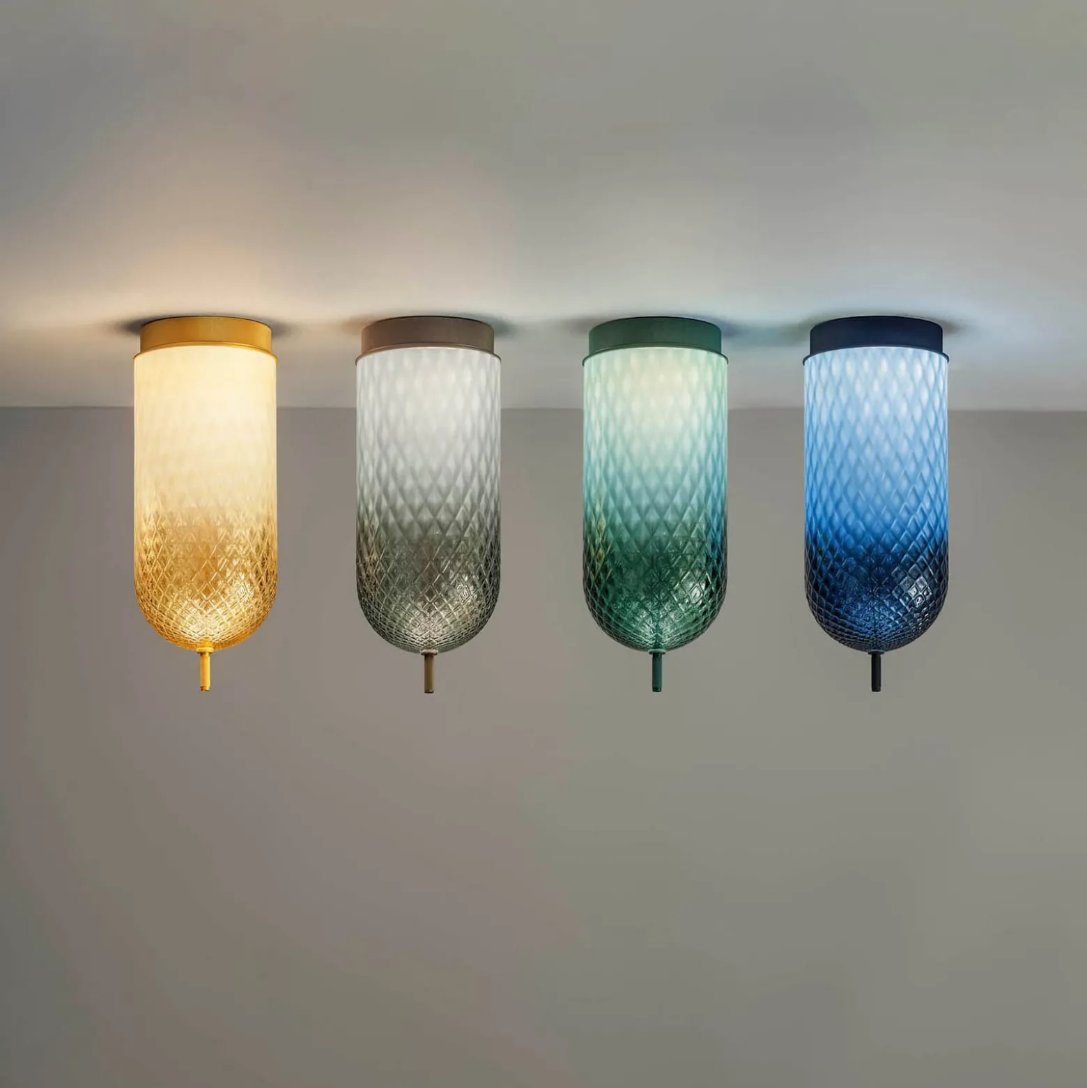 OLEV LED-Deckenlampe Curuba, braun, Glas, Höhe 40 cm 2.700 K