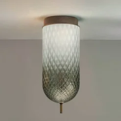 OLEV LED-Deckenlampe Curuba, braun, Glas, Höhe 40 cm 2.700 K