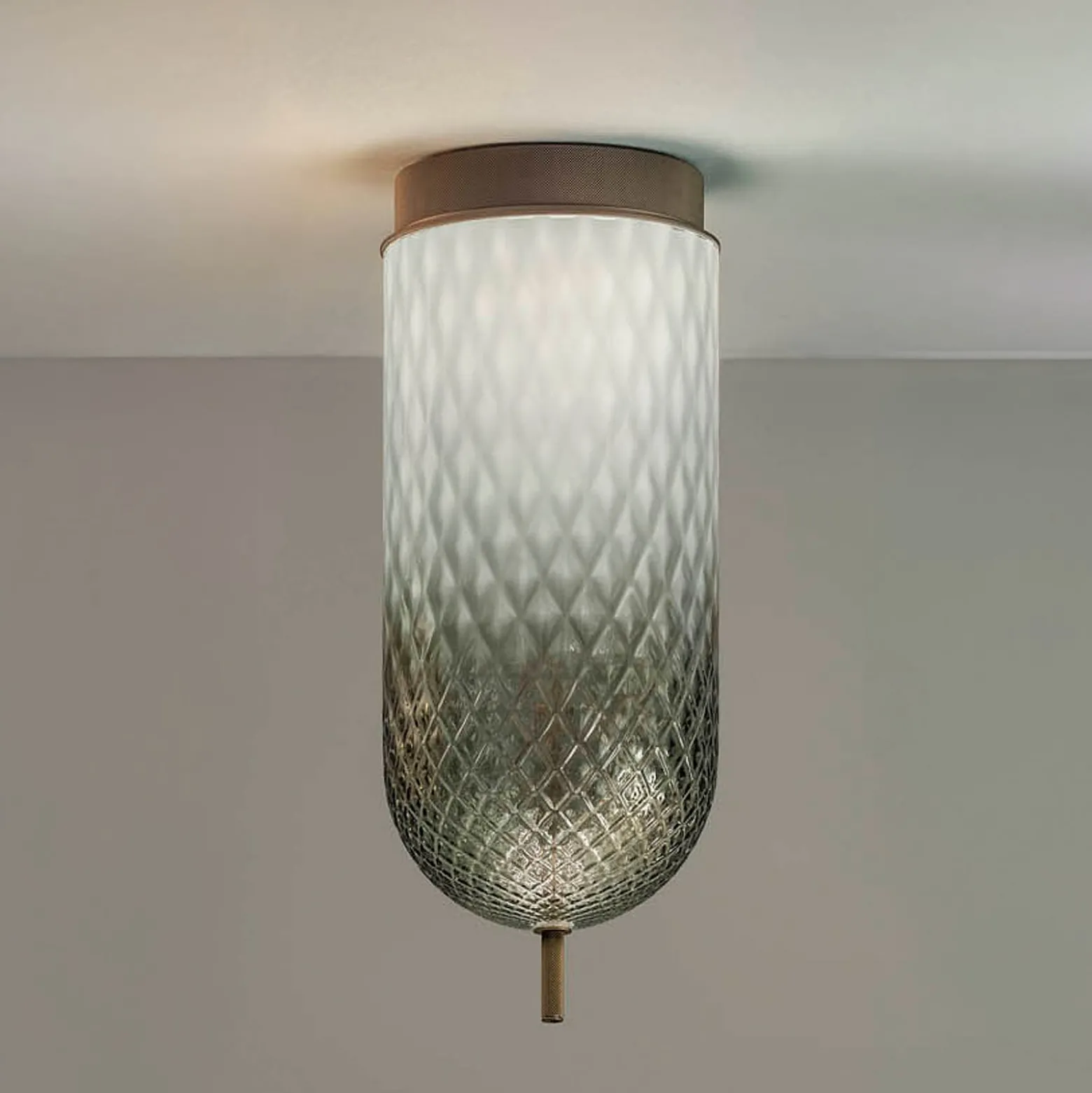 OLEV LED-Deckenlampe Curuba, braun, Glas, Höhe 40 cm 2.700 K