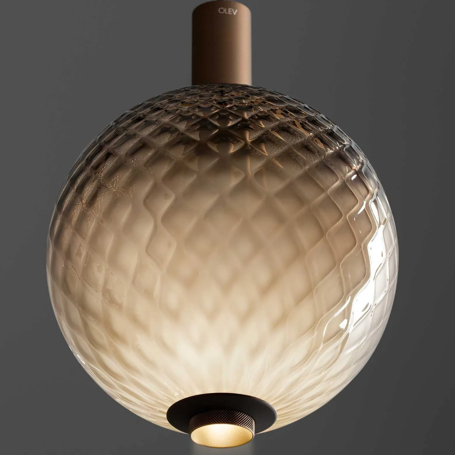 OLEV LED-Pendel BEAM STICK NUANCE BALLOTON braun Ø 20 cm 927