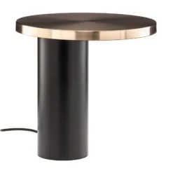 Oluce Cylinda LED-Tischleuchte schwarz-gold