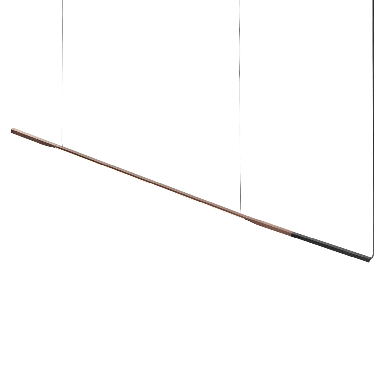 Oluce Ilo 487 LED-Hängeleuchte, waagerecht, bronze