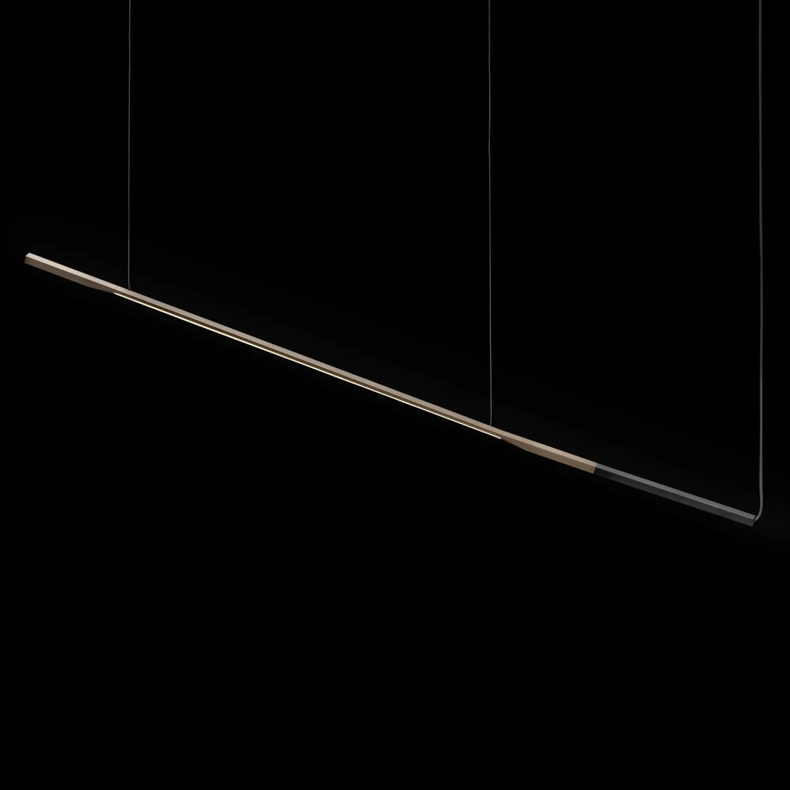 Oluce Ilo 487 LED-Hängeleuchte, waagerecht, bronze