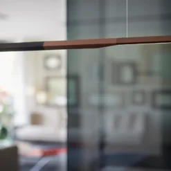 Oluce Ilo 487 LED-Hängeleuchte, waagerecht, bronze