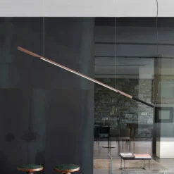 Oluce Ilo 487 LED-Hängeleuchte, waagerecht, bronze