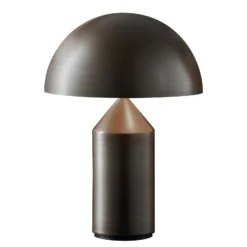 Oluce Tischleuchte Atollo, bronzefarben, Alu, Ø 25 cm