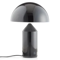 Oluce Tischleuchte Atollo, schwarz, Alu, Ø 25 cm