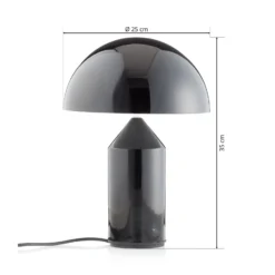 Oluce Tischleuchte Atollo, schwarz, Alu, Ø 25 cm