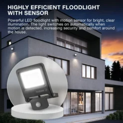 OSRAM Außenstrahler ENDURA FLOOD, grau, Sensor 50 W 840 IP44