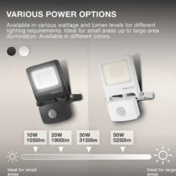 OSRAM Außenstrahler ENDURA FLOOD, grau, Sensor 30 W 840 IP44