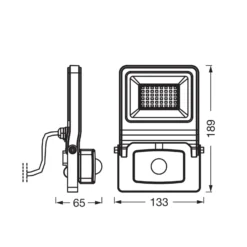 OSRAM Außenstrahler ENDURA FLOOD, grau, Sensor 30 W 830 IP44