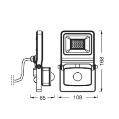 OSRAM Außenstrahler ENDURA FLOOD, weiß, Sensor 20 W 830 IP44