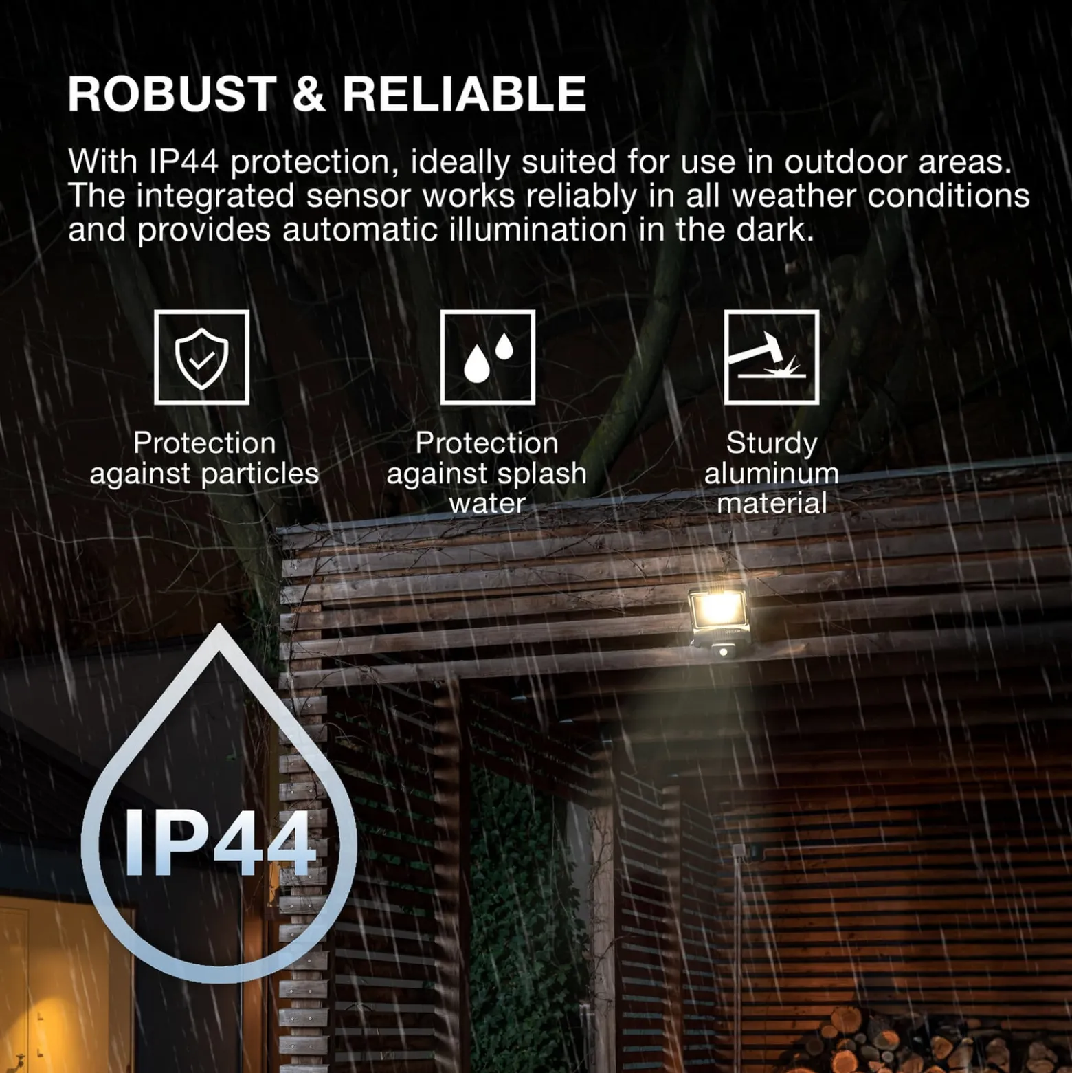 OSRAM Außenstrahler ENDURA FLOOD, weiß, Sensor 30 W 830 IP44