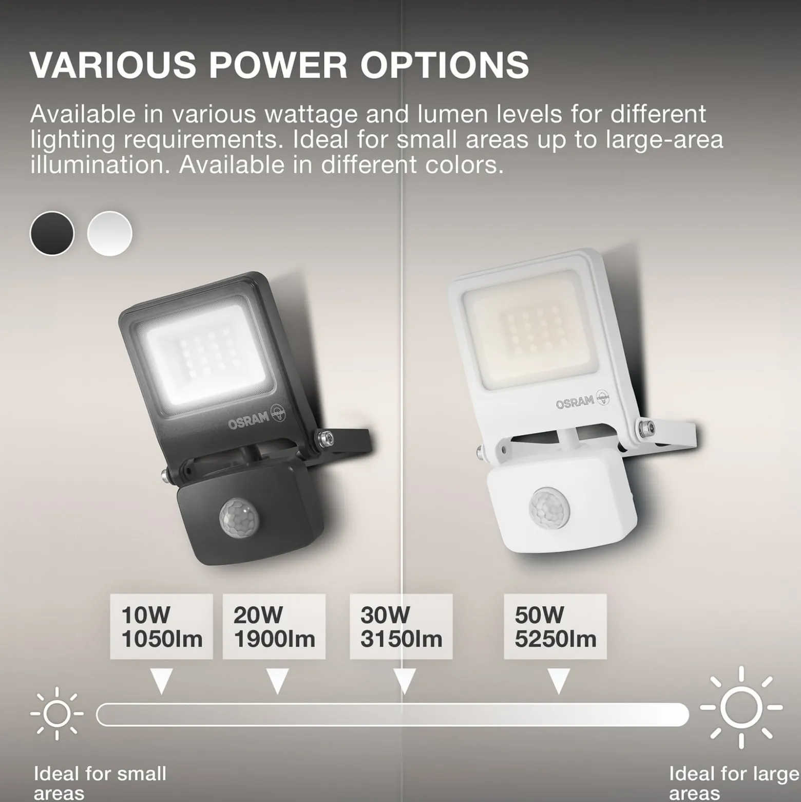 OSRAM Außenstrahler ENDURA FLOOD, weiß, Sensor 30 W 830 IP44