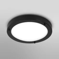 OSRAM Deckenlampe BATHROOM, schwarz Ø 31 cm Metall/Glas IP44