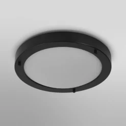 OSRAM Deckenlampe BATHROOM, schwarz Ø 31 cm Metall/Glas IP44