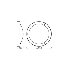 OSRAM Deckenlampe BATHROOM, schwarz Ø 31 cm Metall/Glas IP44