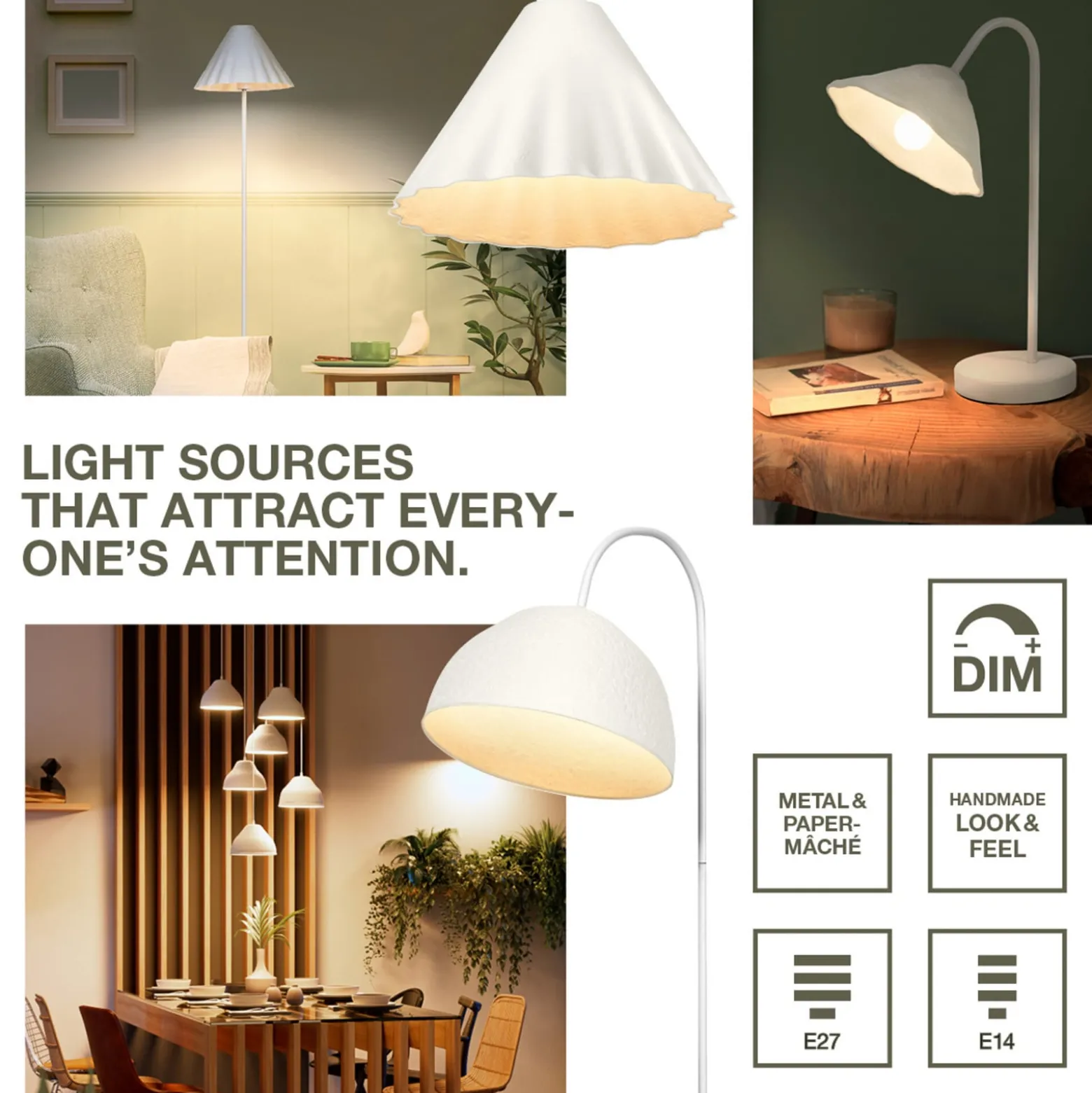 OSRAM Deckenlampe Decor Lotus Leaf, 1-fl., weiß, Papier, E27