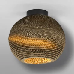 OSRAM Deckenleuchte BALL, braun, Ø 26 cm, Wellpappe, E27
