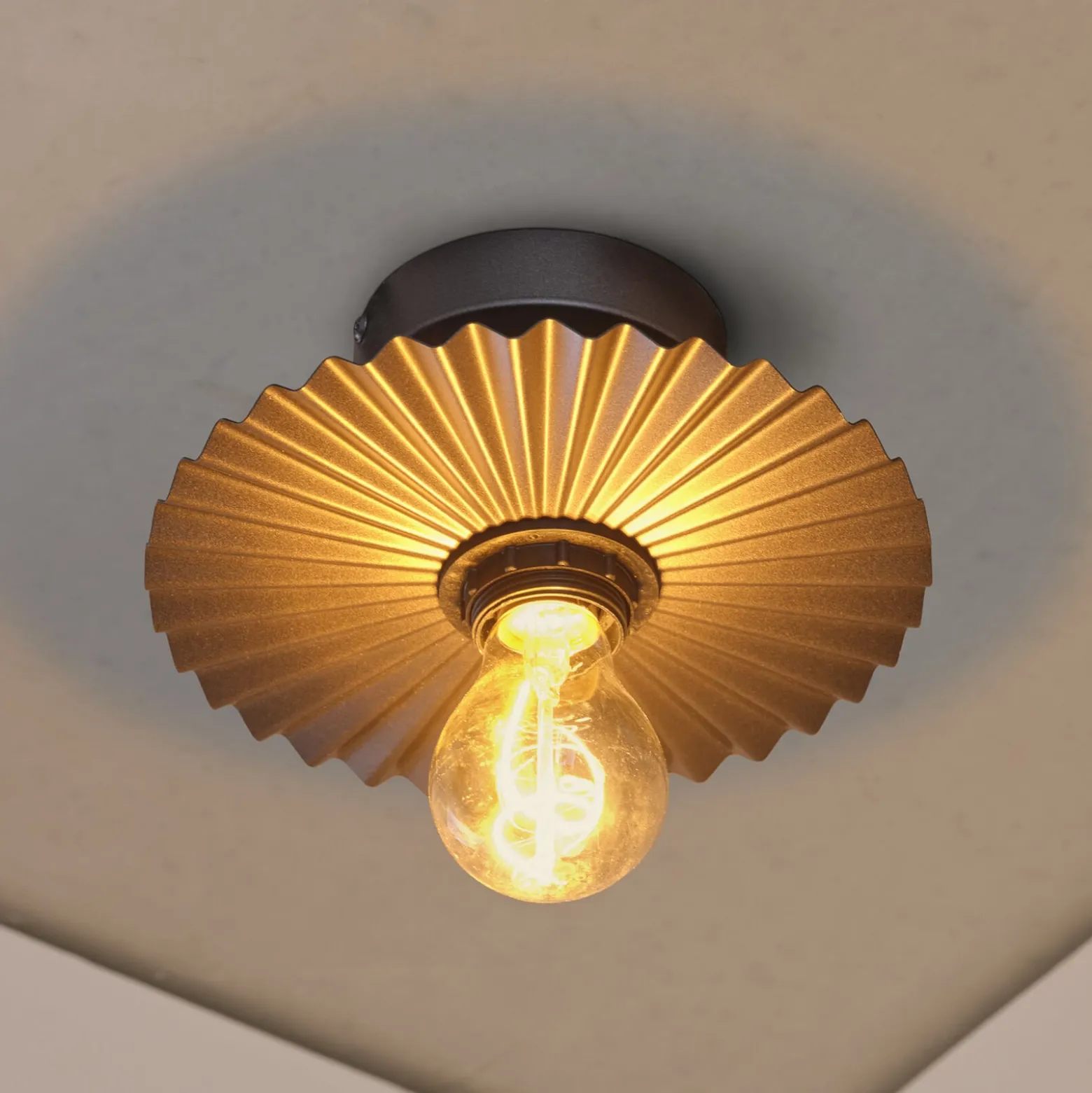 OSRAM Deckenleuchte Decor Plissee, grau, Stahl, E27