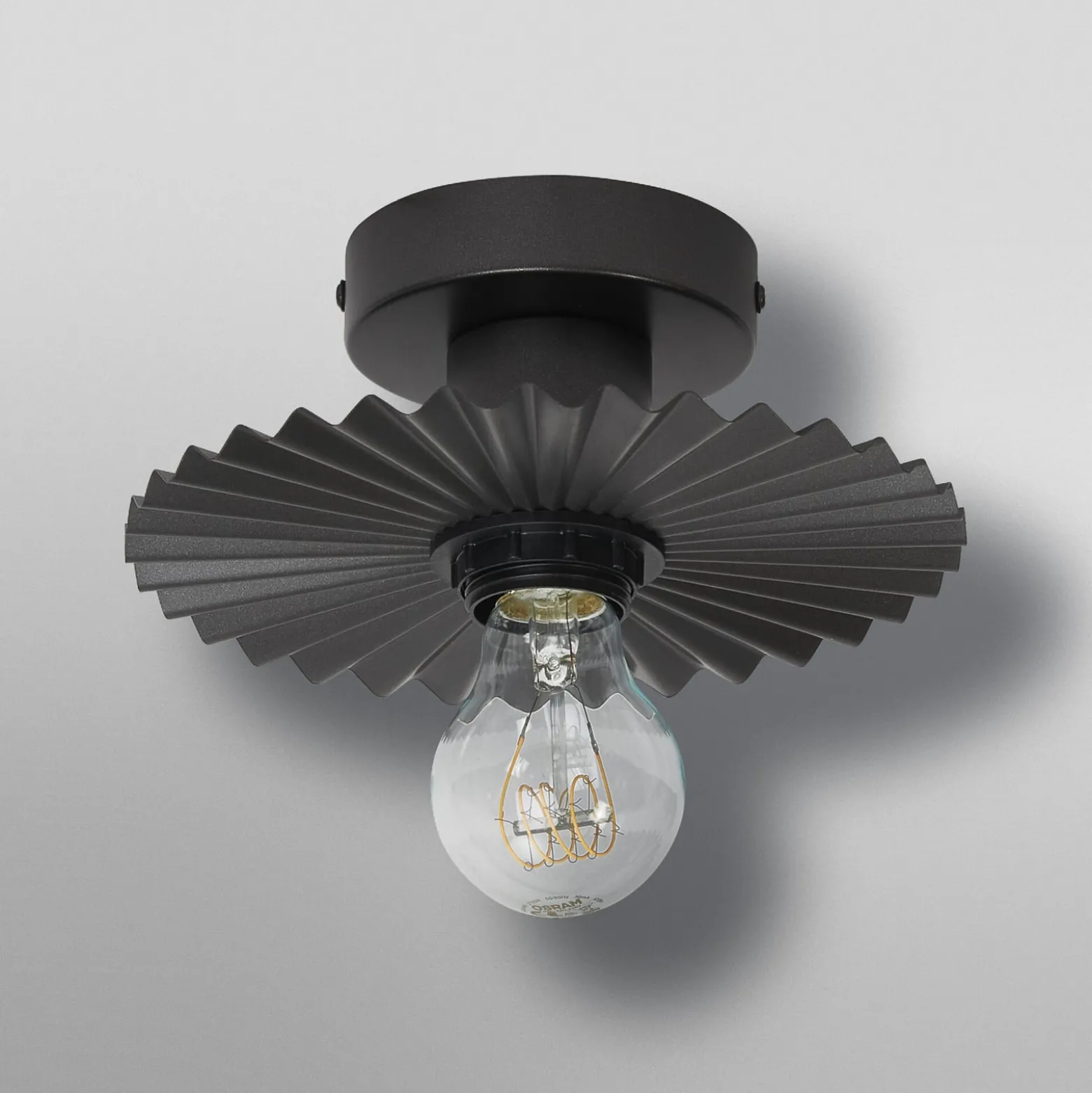 OSRAM Deckenleuchte Decor Plissee, grau, Stahl, E27