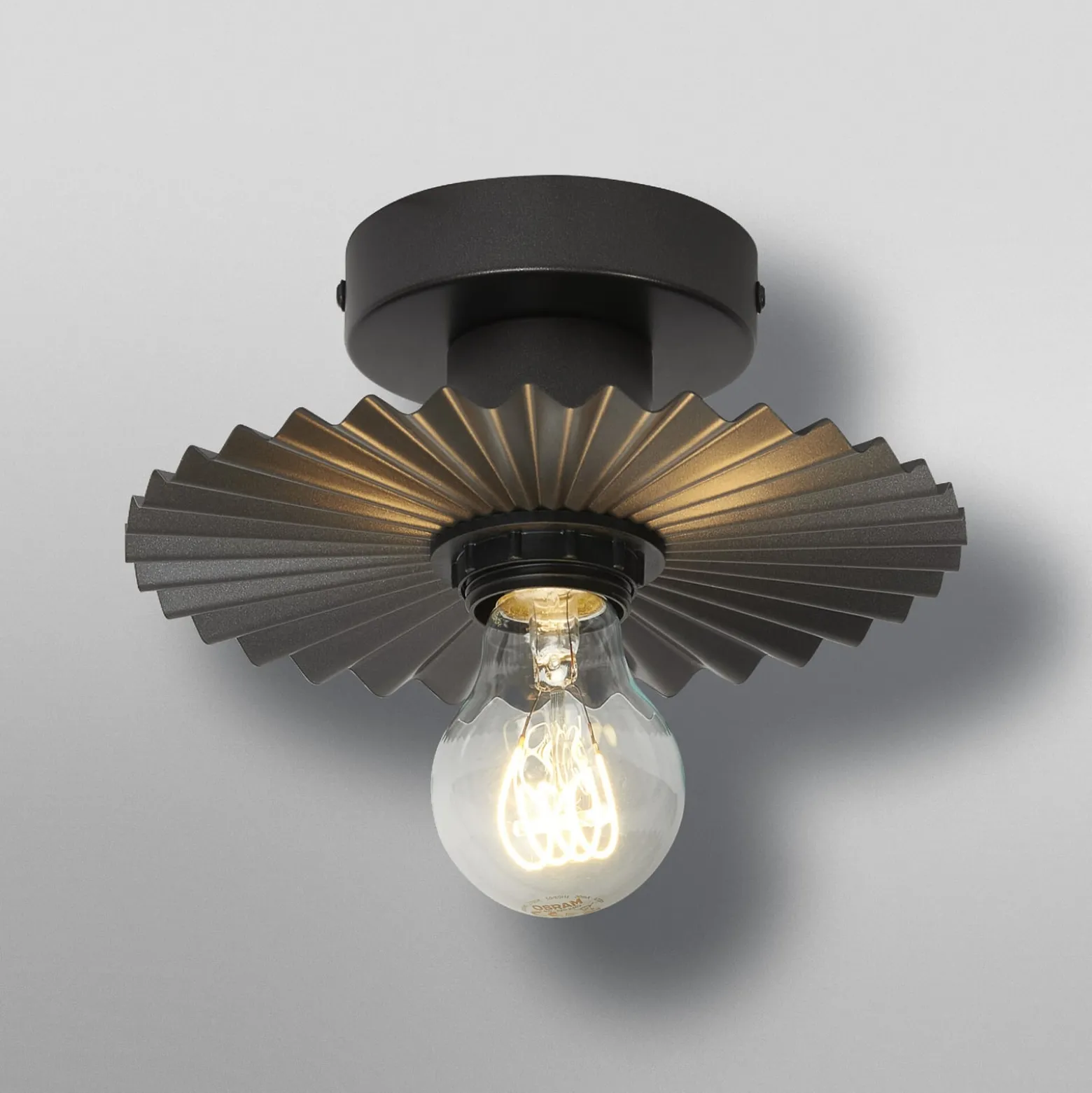 OSRAM Deckenleuchte Decor Plissee, grau, Stahl, E27