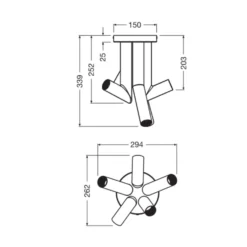 OSRAM Deckenleuchte Decor Straw, 5-fl., Stahl, bunt, E27