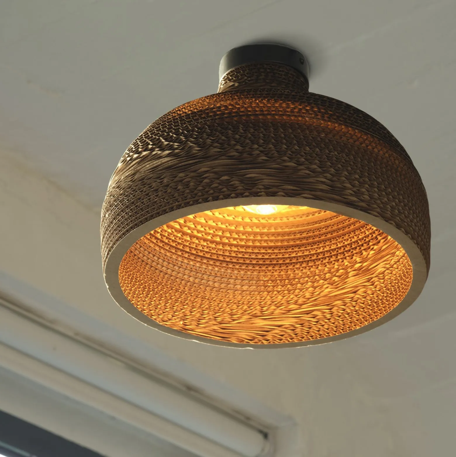 OSRAM Deckenleuchte HAT, braun, Ø 36 cm, Wellpappe, E27