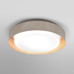 OSRAM Deckenleuchte ORBIS MADRID, holz, Ø 29 cm, Metall/Glas