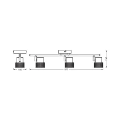 OSRAM Deckenstrahler CORK, schwarz, 3 Spots GU10-LED 927 dim