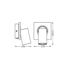 OSRAM Deckenstrahler MERCURY schwarz 1 Spot GU10-LED 927 dim