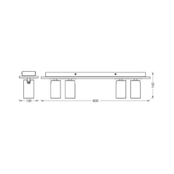 OSRAM Deckenstrahler MERCURY schwarz 4-Spot GU10-LED 927 dim
