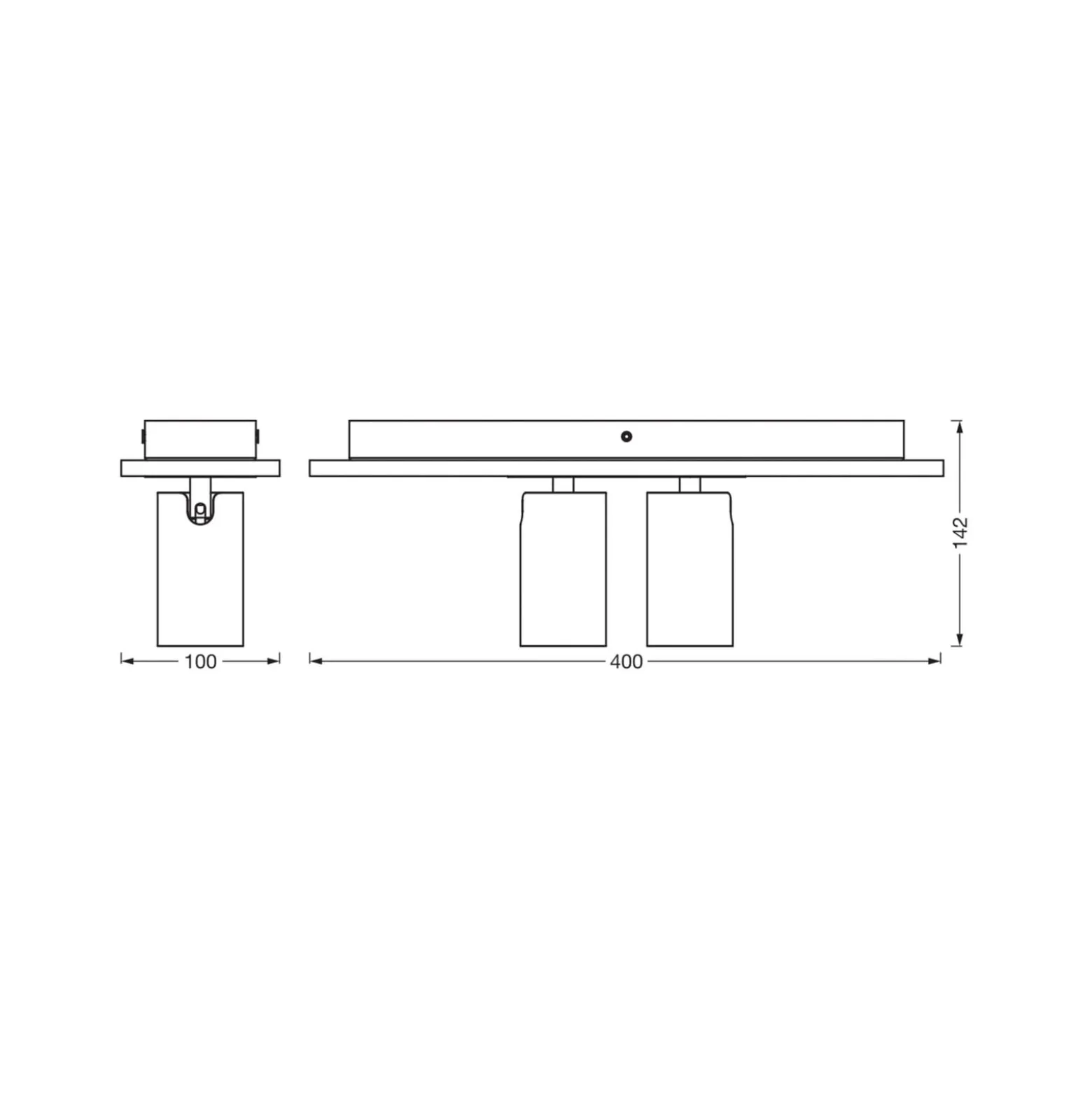 OSRAM Deckenstrahler MERCURY, weiß, 2 Spots GU10-LED 927 dim