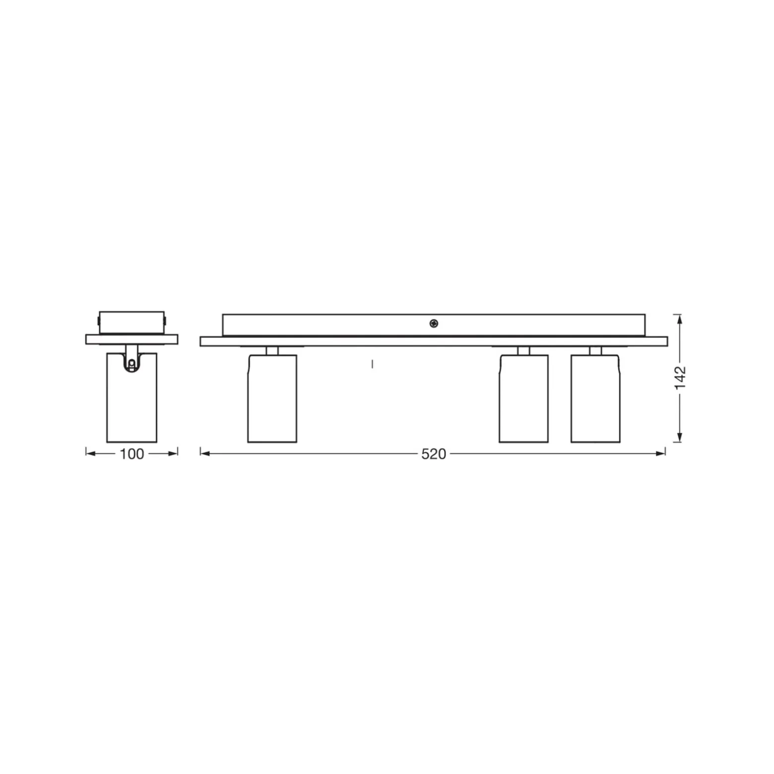 OSRAM Deckenstrahler MERCURY, weiß, 3 Spots GU10-LED 927 dim