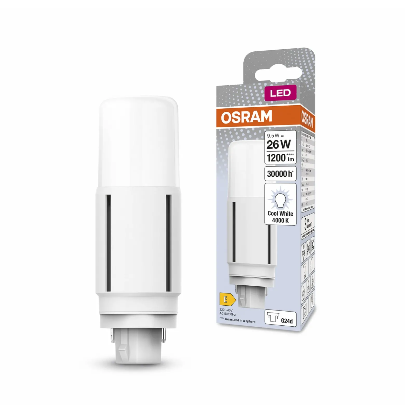 OSRAM Dulux LED-Lampe G24d D26 VT EM/AC 9,5W 840