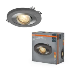 OSRAM Einbauspot, beton dunkel/nickel, Ø 12 cm, GU10-LED
